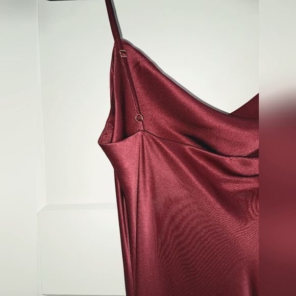 NWT Ruby Side-Split Silk Dress (Rosy Red) - NAP - Picture 10 of 12